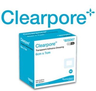 CLEARPORE ADHESIVE DRESSING 6CMX7CM X60