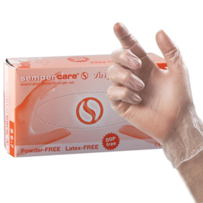 Semperit Clear Vinyl Non Sterile Powder Free Examination Gloves Large x100