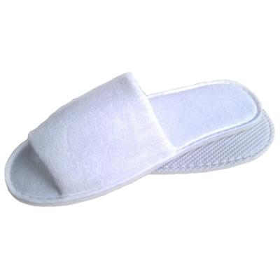 Disposable Open Toe Towelling Slippers - 100 Pairs White