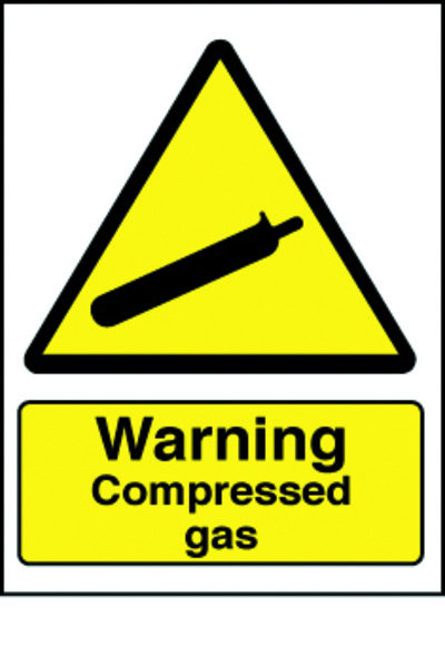 Warning - Compressed Gas	20 x 15cm